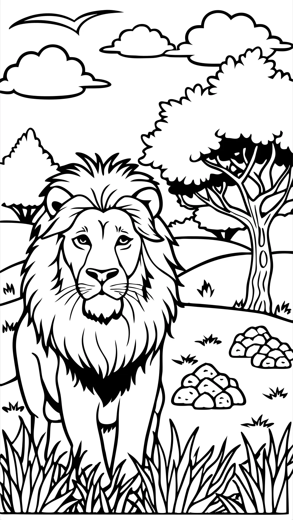 coloriage de lion imprimable